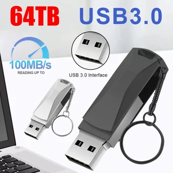 Новейшие USB-Флешки 64 ТБ 16 ТБ Флеш-Накопитель 4 ТБ 2 ТБ USB-Накопитель 128 ГБ Высокоскоростной Флэш-Диск Водонепроницаемый USB-Накопитель Для Настольных ПК