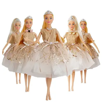 Новейшие кукольные вечерние свадебные платья Модное платье принцессы Одежда ручной работы для 30-сантиметровых кукол Барби Аксессуары для кукол DIY Подарочные игрушки для девочек