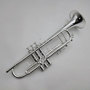 Новинка 180S -37 Bb, маленькая труба на плоской подошве, посеребренные музыкальные инструменты высокого качества с мундштуком