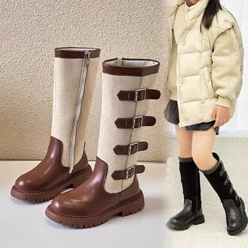Новые детские ботинки, весенне-осенние ботинки для девочек, зимние ботинки среднего размера, детская модная универсальная нескользящая обувь принцессы, тренд