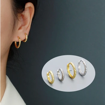 Новые застежки для ушей в стиле барокко из стерлингового серебра 925 пробы, нерегулярной формы, для женщин, модные серьги-кольца, вечерние украшения AEZ74