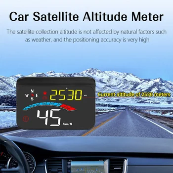 Новый головной дисплей HUD, GPS-спидометр, проектор скорости на лобовом стекле автомобиля, км / ч / об / мин, обнаружение кода неисправности для всех транспортных средств