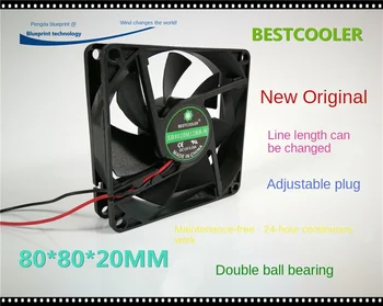 Новый лучший охладитель 8020 80*80 * Вентилятор охлаждения с двойным шарикоподшипником на шасси 20 мм 12 В