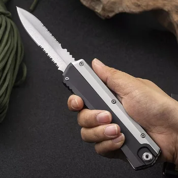 Нож Micro OTF Tech серии GK D2 со стальным лезвием твердостью 58-60HRC, ручка из авиационного алюминия T6061, карманный нож для самообороны на открытом воздухе