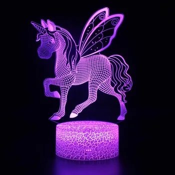 Ночная лампа Nighdn Unicorn Night Light для комнаты девочек, ночник, меняющий цвет, USB прикроватная лампа, Рождественский подарок на день рождения для детей