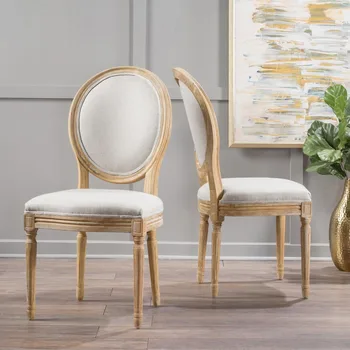 Обеденный стул из полиэстеровой бежевой ткани Стулья для столовой Роскошная Гостиная Современный Интерьер Мебель для дома