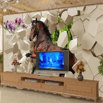 Обои на заказ 3d лошадь гостиная спальня лошадь ТВ фон настенное изображение обои для домашнего декора обои papel de parede