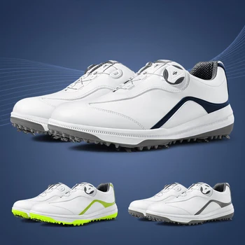 Обувь для гольфа Мужская Водонепроницаемая дышащая противоскользящая спортивная обувь без шипов Для прогулок Спортивная обувь для гольфа на открытом воздухе 2023