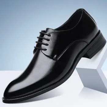 Обувь для костюма Мужская Черная Модная обувь в деловом стиле Мужская обувь Повседневная Кожаная обувь Мужские Ботинки Martin Британские Мужские Свадебные туфли Sho