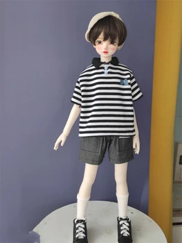 Одежда для куклы BJD подходит для милой кукольной одежды 1/4 размера, полосатая толстовка, одежда для куклы BJD, 1/4 комплекта аксессуаров для куклы (3 балла)
