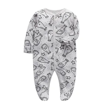 Одежда для новорожденных, Пижамы на Ножках для малышей 0-12 месяцев, Пижамы Для девочек и мальчиков, Хлопчатобумажные Комбинезоны, Модная Одежда Для Новорожденных