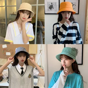 Однотонные любители легкой доски, студентки с диким ведром, Простой тазик в корейском стиле, Летняя солнцезащитная шляпа