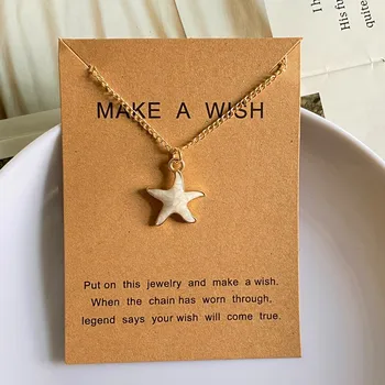 Ожерелье в виде Морской звезды для подарка на летний праздник, Милое Милое Новое Модное колье-чокер, Ювелирные изделия оптом.