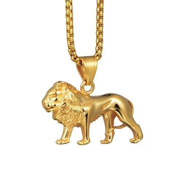 Ожерелья с подвеской в виде льва в стиле панк-рок, мужские цепочки из нержавеющей стали золотого цвета для мужчин и женщин, ювелирные изделия для рэперов, подарки