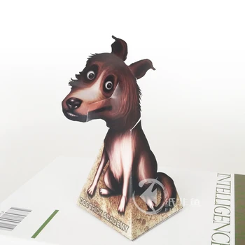 Оптические иллюзии Украшения для собак Складная милая Мини 3D бумажная модель Papercraft DIY Детские игрушки ручной работы для взрослых ER-080