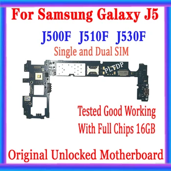 Оригинал разблокирован для Samsung Galaxy J5 J500F J510F Материнская плата Android OS Чистый IMEI, материнская плата с полным набором чипов, 16 ГБ пластина