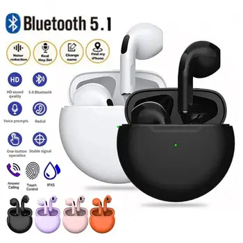 Оригинальные Беспроводные Bluetooth-Наушники Air Pro 6 TWS Mini Pods Earbuds Earpods Гарнитура Для Xiaomi Android Apple iPhone Наушники