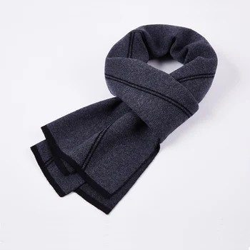 Осенне-зимний теплый мужской шерстяной 100% шарф в полоску, более толстые шарфы для мужчин, кашемировый шейный платок, роскошные шали, обертывание для мужчин