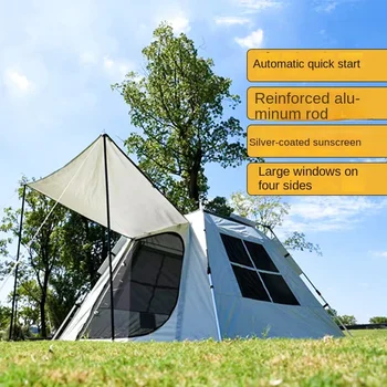 Палатка для кемпинга на открытом воздухе Портативная Полностью Автоматическая Быстро Открывающаяся Складывающаяся Защита от солнца и дождя