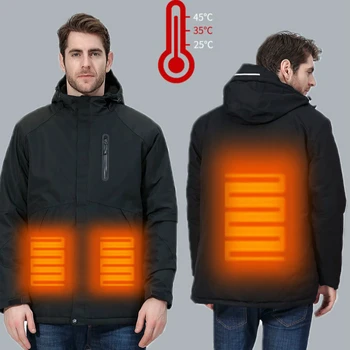 Пара курток с USB-подогревом, мужская женская водонепроницаемая куртка, мужская однотонная хлопковая походная куртка, сохраняющая тепло, плюс размер Regenjacke Herren
