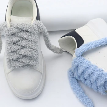 Плоские плюшевые шнурки для полотенец шириной 1,5 см, 10 цветов, тонкие шнурки для повседневных кроссовок на открытом воздухе, женские очаровательные аксессуары