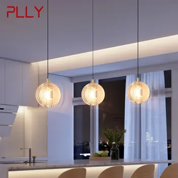 Подвесной светильник PLLY из скандинавской латуни, современный Простой креативный Круглый хрустальный подвесной светильник для домашней столовой, спальни