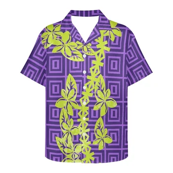 Полинезия Лето Племя Самоа Новый дизайн одежды Свободные модные мужские рубашки с короткими рукавами Новые дизайнерские мужские рубашки с V-образным вырезом