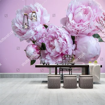 Пользовательские 3D обои в пасторальной розовой цветовой гамме, домашний декор, гостиная, телевизор, диван, фон, настенная роспись, обои с цветочным рисунком