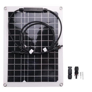 Портативная монокристаллическая солнечная панель мощностью 30 Вт, автомобильное зарядное устройство для дома на колесах 18 В