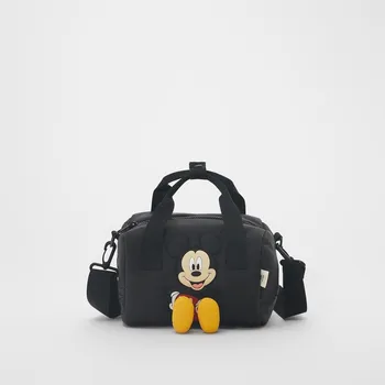 Портативная сумка Disney для девочек, сумка для боулинга с мультяшным рисунком, модная повседневная сумка через плечо для девочек, сумка-мессенджер с Микки Диснеем