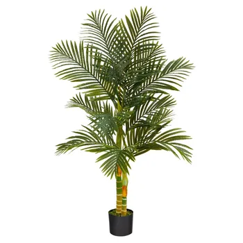 Почти натуральная 5-дюймовая золотая трость, искусственная пальма, искусственная елка, зеленая