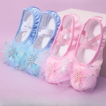 Прекрасные танцевальные туфли принцессы Для детей и девочек, Балетные туфли на мягкой подошве, китайские танцевальные упражнения для тела, Специальные туфли с кошачьими когтями