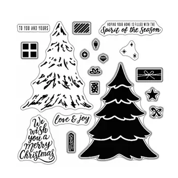 Прозрачные штампы для поделок, штампы для рождественской елки, штампы для скрапбукинга, штампы для изготовления открыток, марки на Рождество