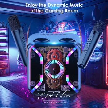 Прозрачный механический портативный RGB звукосниматель Rhythm Light Bluetooth Динамик Party Box K Song 2 беспроводной микрофон caixa de som Heavy Bass TF