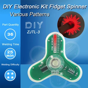 Производство светодиодных прядильщиков Fidget Spinner DIY Electron Kit RG550 3-листовой светящийся гироскоп на кончиках пальцев, комплект для пайки деталей DIY, электронное обучение