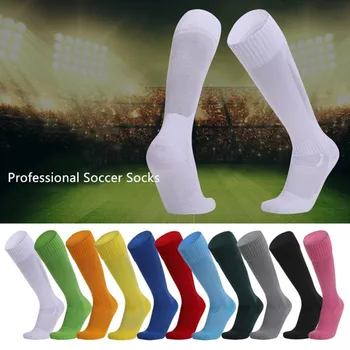 Профессиональные компрессионные футбольные носки до колена, дышащие футбольные носки для фитнеса, Велоспорт, Бег трусцой, Спортивные противоскользящие носки для взрослых