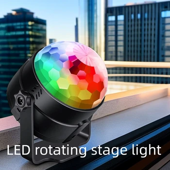 Пульт Дистанционного управления USB Small Magic Ball Crystal Magic Ball LED Красочный Вращающийся Сценический Светильник с Голосовым управлением Laser Ktv Stage Light