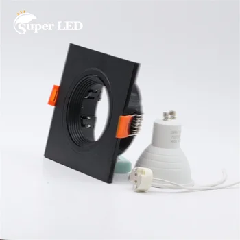 Рамка для светильника белого и черного цвета квадратная круглая mr16 GU10 точечный светильник