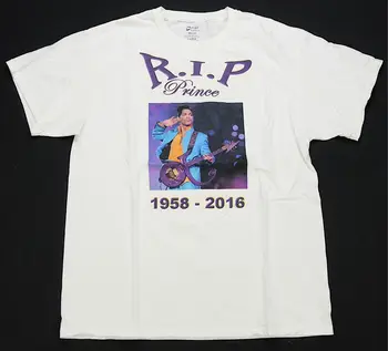 Редкий принц R.I.P. Покойся с миром 1958-2016 Мемориальная футболка Purple Rain White L