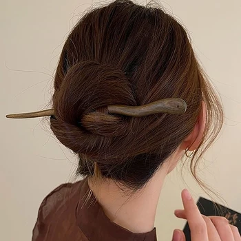 Ретро-заколки для волос, женские деревянные палочки для волос, натуральная заколка в форме палочки для еды, Классические этнические аксессуары для волос для девочек, ювелирные изделия
