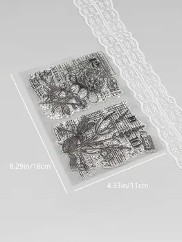 Ретро цветок Прозрачный Силиконовый штамп Печать DIY Фотоальбом для Скрапбукинга Декоративный Прозрачный штамп A0618