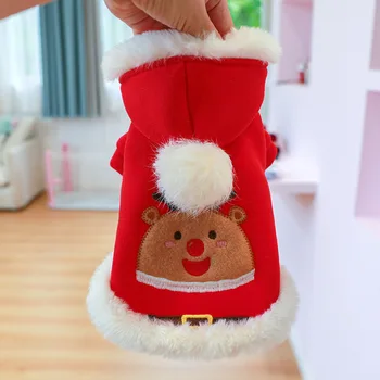 Рождественская одежда для домашних животных, осенне-зимняя толстовка с милым мультяшным рисунком, праздничная вечеринка, интересные свитера для собак малого и среднего размера