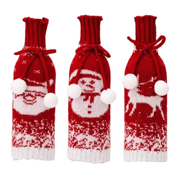 Рождественские чехлы для бутылок вина, модные декоративные чехлы, идеально подходящие для рождественских праздников, Многоразовые чехлы