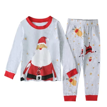 Рождественский пижамный комплект для мальчиков и девочек, пижамы с Санта-Клаусом, рождественская пижама для малышей, новогодняя подарочная одежда, домашняя одежда