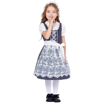 Роскошное платье для девочек на Октоберфесте, Баварский пивной Дирндль для детского костюма, платье-фартук, Карнавальный костюм пивной горничной, костюм немецкой девки