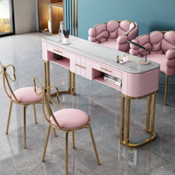 Роскошные розовые маникюрные столики для ногтей, Профессиональные маникюрные столики в скандинавском стиле, Современные Маникюрные столики для гостиной, Мебель для салона Mesa Manicura MR50NT