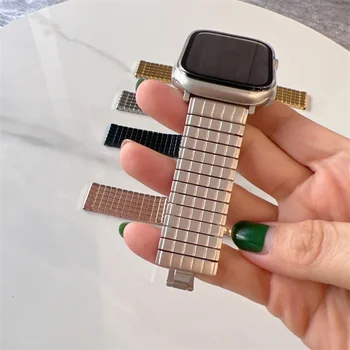 Роскошный ремешок из нержавеющей стали для Apple Watch Ultra 2 49 мм серии 9 8 7 45 мм 41 мм Металлический ремешок для iWatch se 6 5 42 мм 44 мм 40 мм браслет