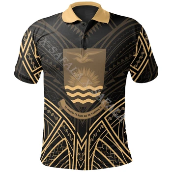 Рубашка поло с 3D принтом национального флага и эмблемы Кирибати, мужской воротник, Уличная одежда с коротким рукавом, повседневный топ, Новая летняя рубашка-3