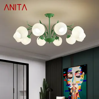 Светодиодная люстра TEMAR Green с креативным простым свежим дизайном, стеклянная подвесная лампа для дома, гостиной, спальни