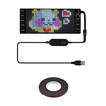 Светодиодная пиксельная панель, гибкий светодиодный модуль USB 5 В, RGB-дисплей с прокруткой текста и анимацией, приложение Bluetooth